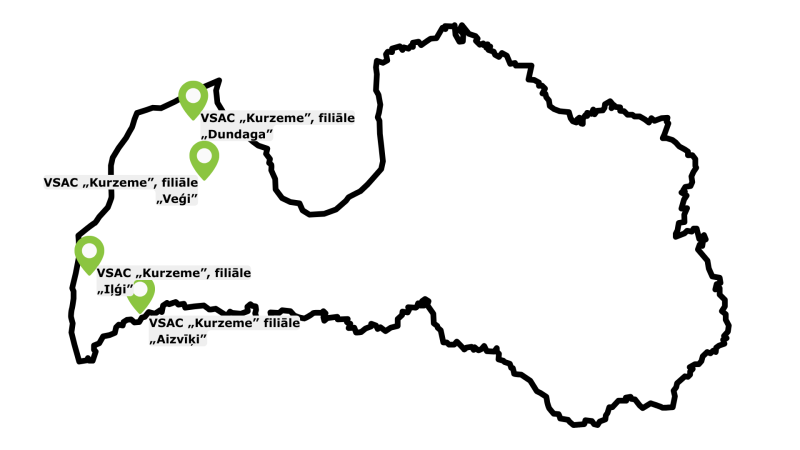 Pakalpojuma sniedzēju atrašanās vietas kartē