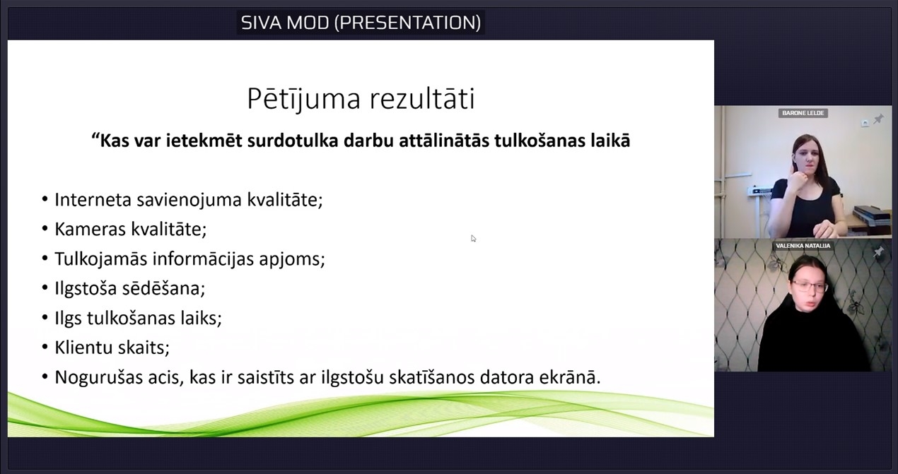 Ekrānšāviņš, kurā redzams slaids "Pētījuma rezultāti".